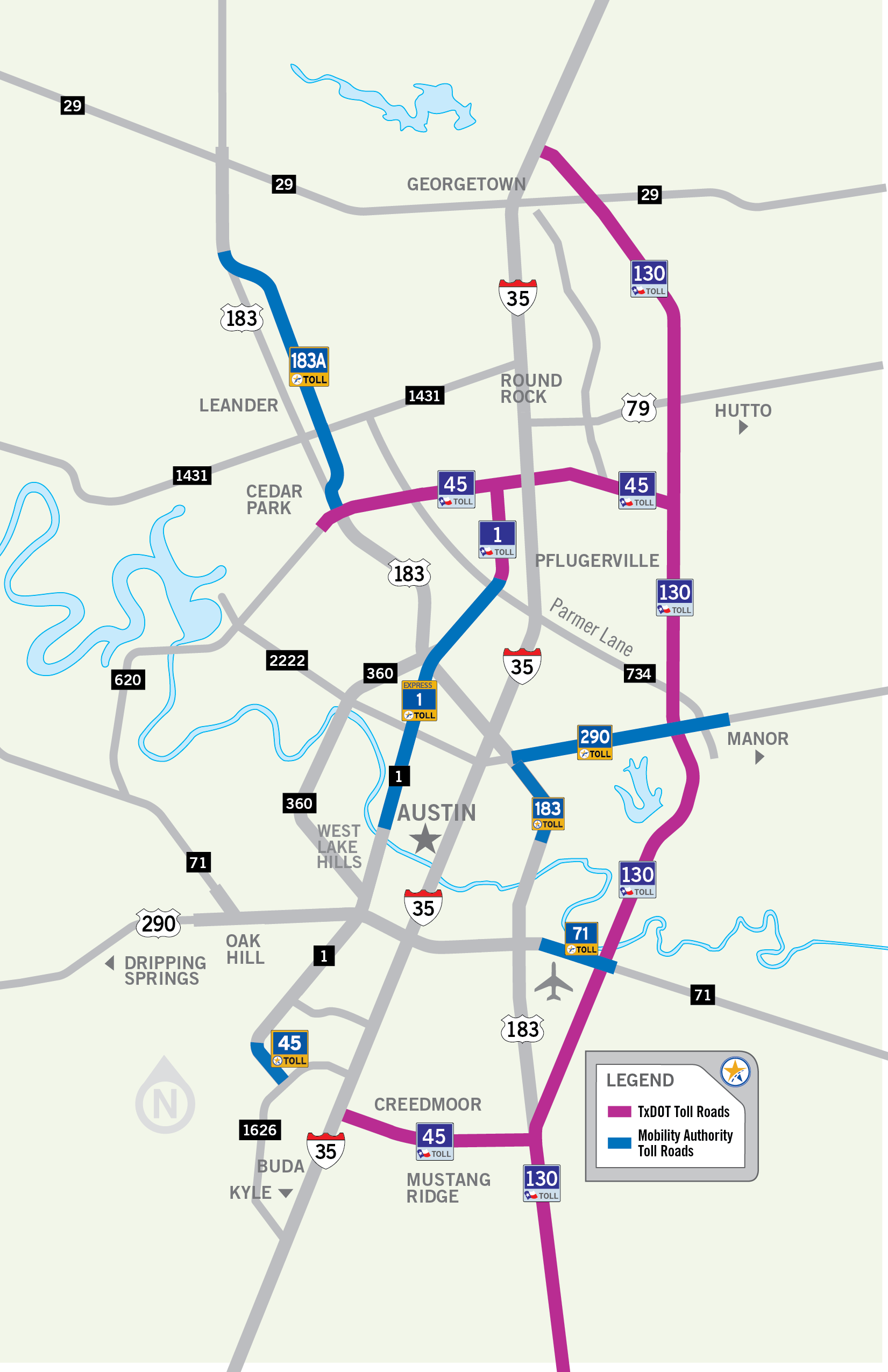 Central Texas Toll Roads Map